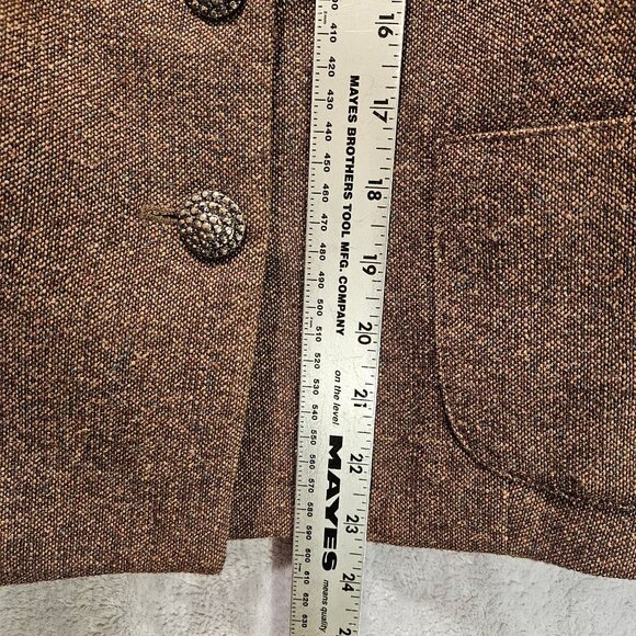 Casual Corner Tulip Skirt suit set Womens 10 Brown wool silk embroidered career - Picture 14 of 16